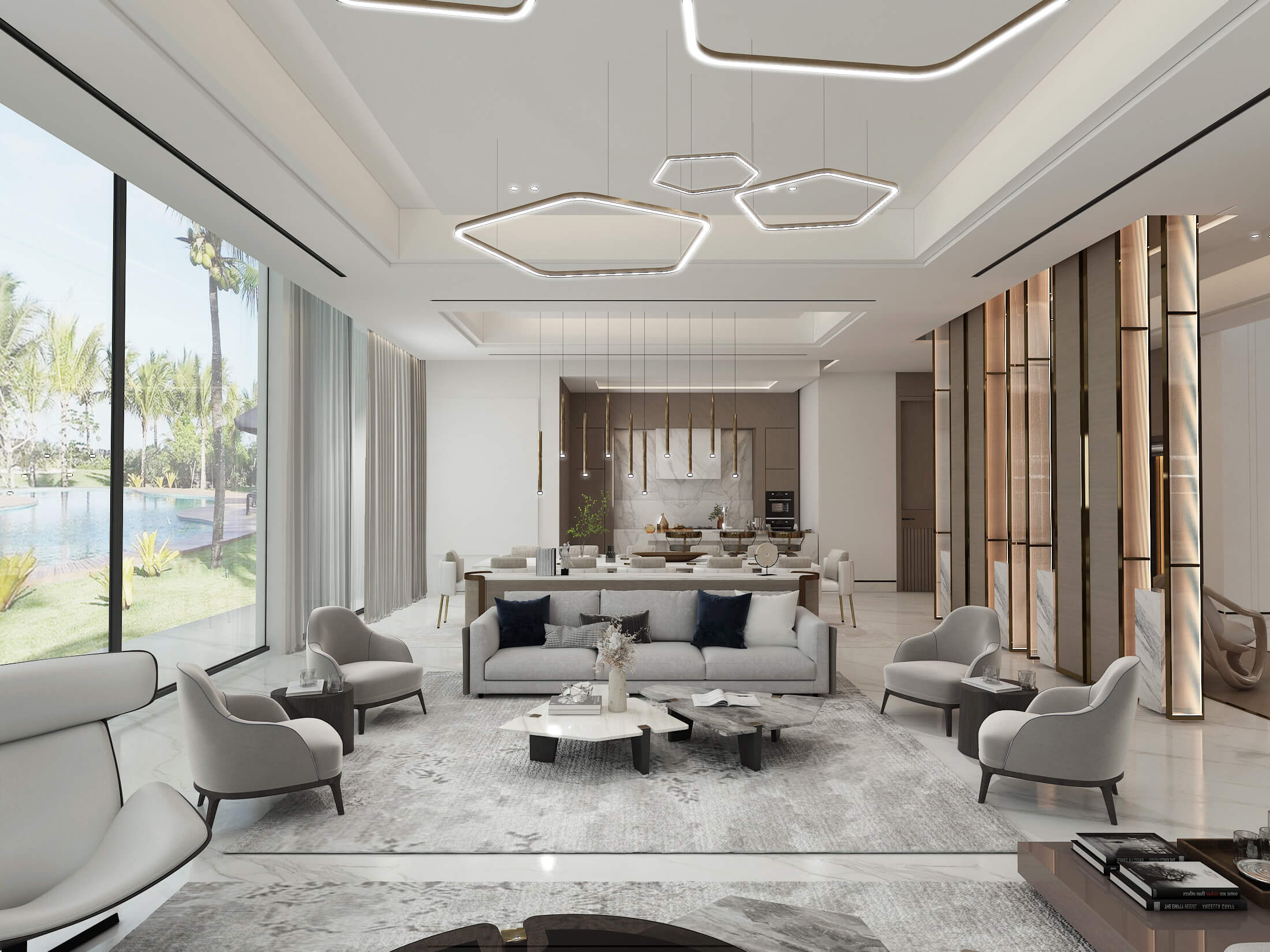 Luxury living room designed by VCD Collections
